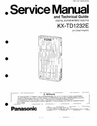 Panasonic KX-TD1232E PANASONIC KX-TD1232E digital super hybrid system